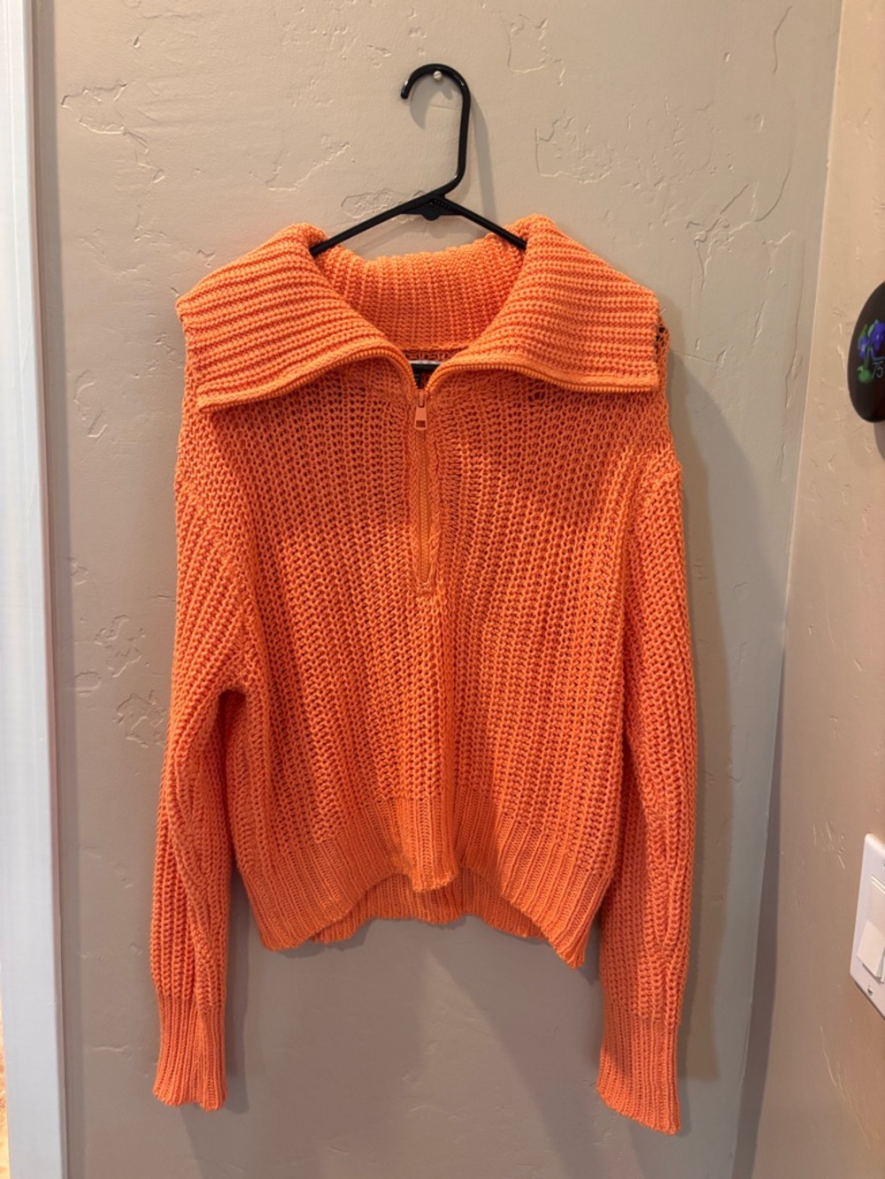 Orange Half-Zip Sweater